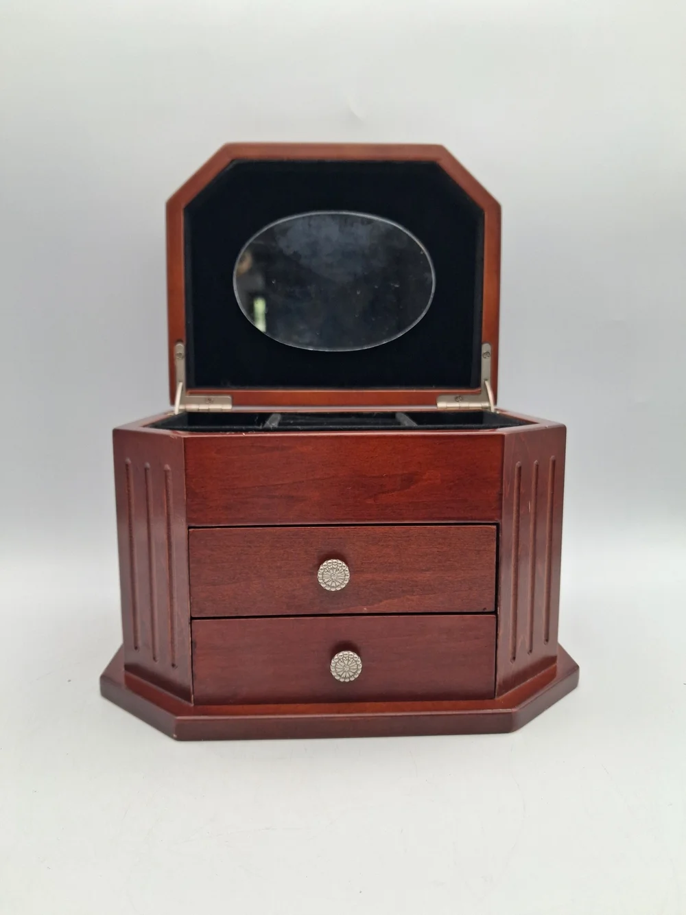 Bombay Classic Mahogany Wood Jewelry Organizer with Drawers No Key